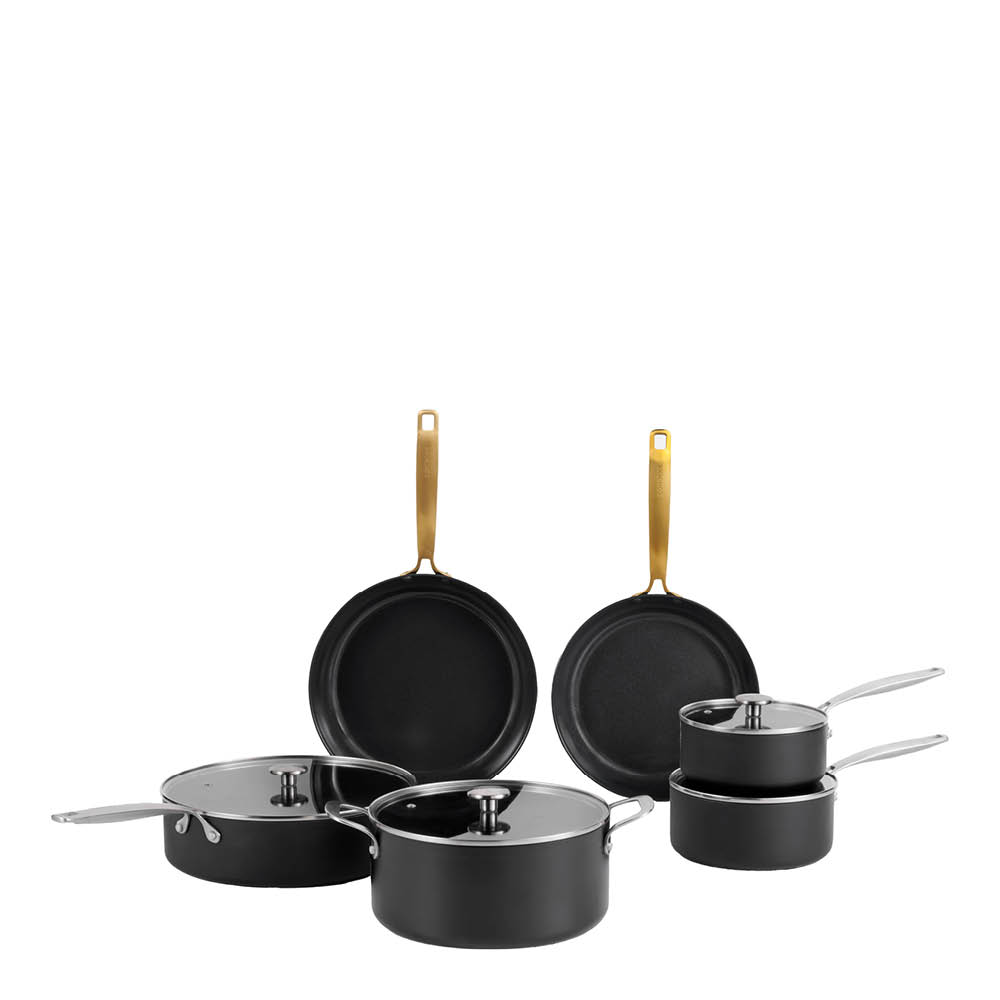 Combekk Element gryte- og pannesett 10 deler svart