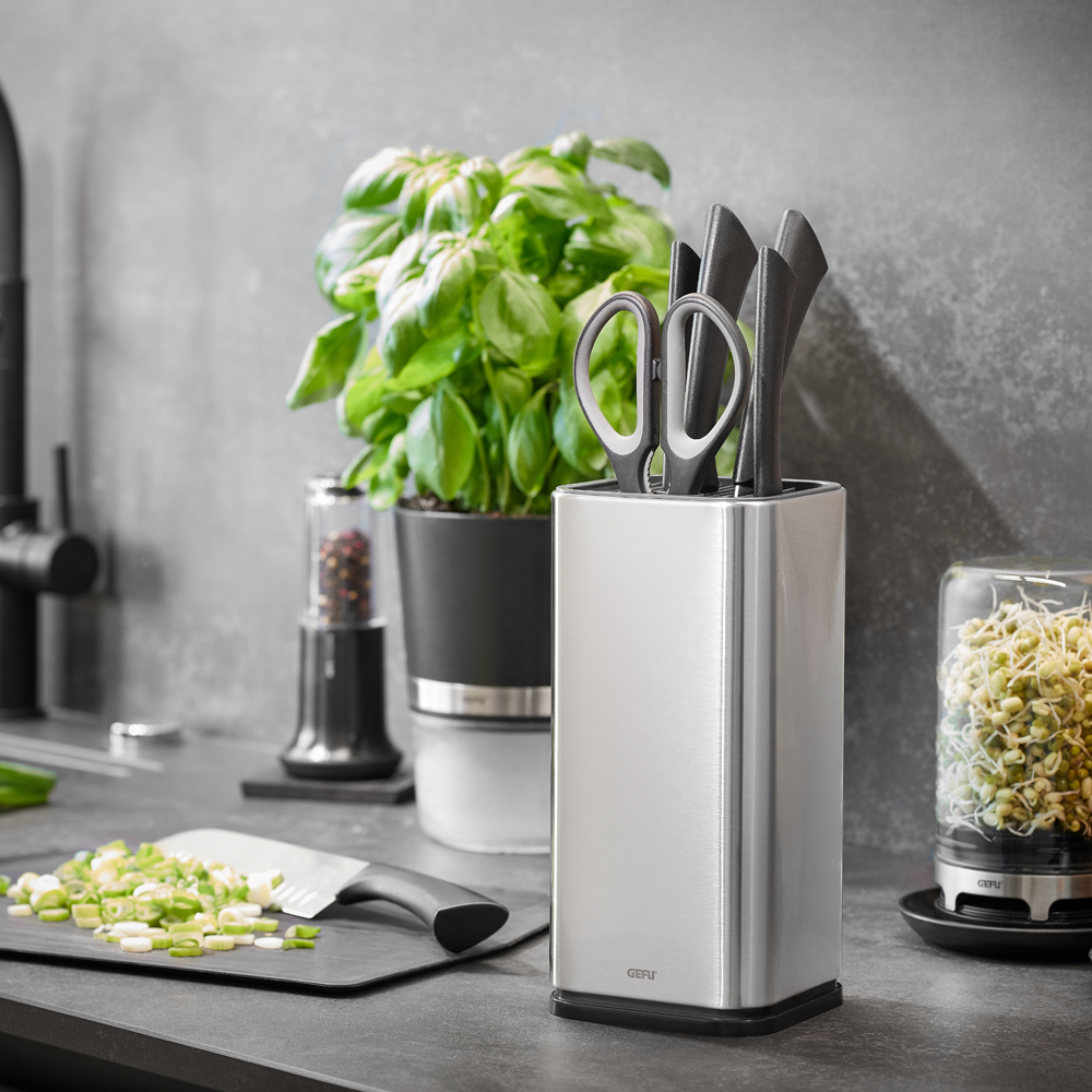 Gefu Knivblock stål Rostfri