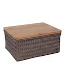 Top Fit stor förvaringskorg med lock 31x23x15 cm taupe