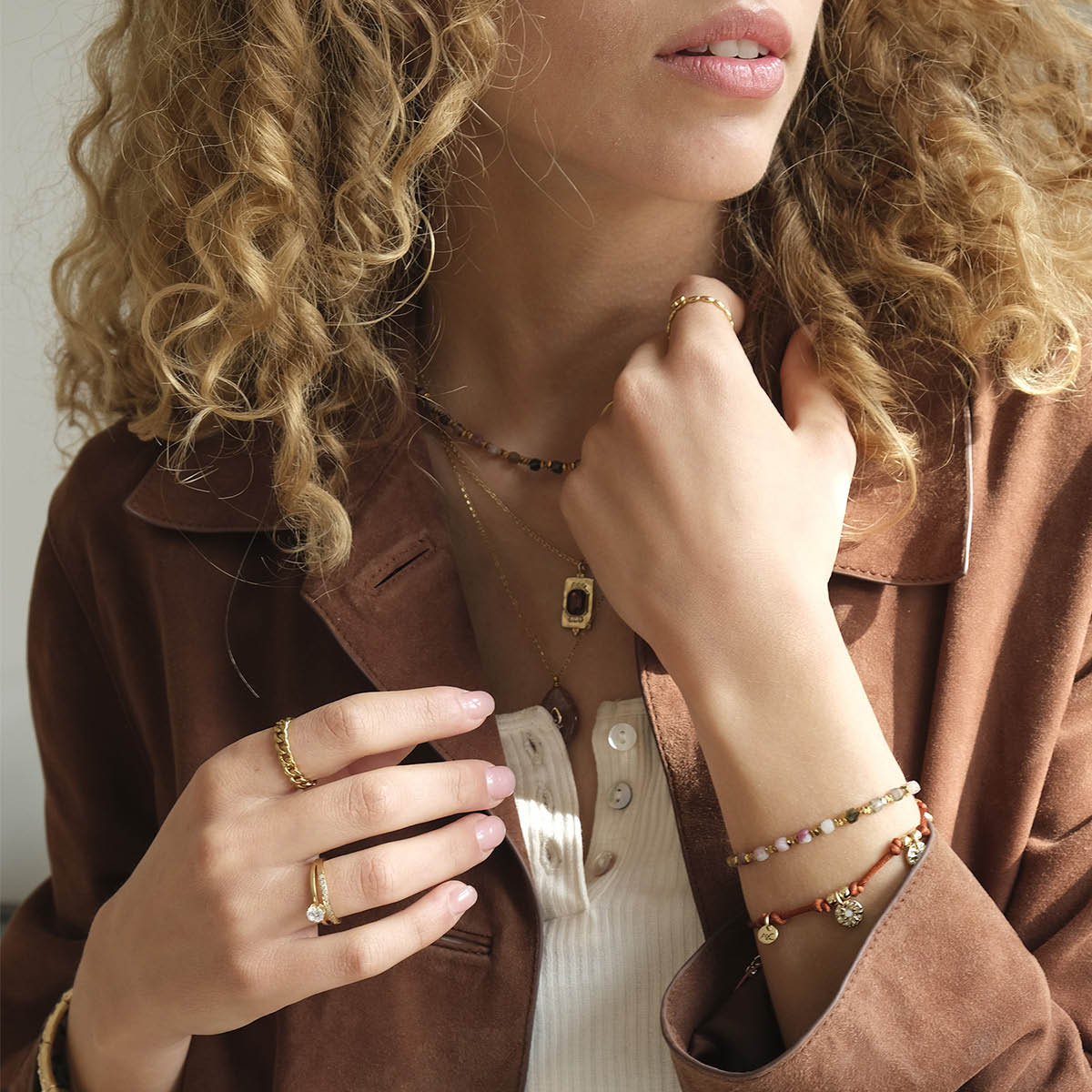 A&C Oslo AS Solstice Gold armband 17 cm guld/orange