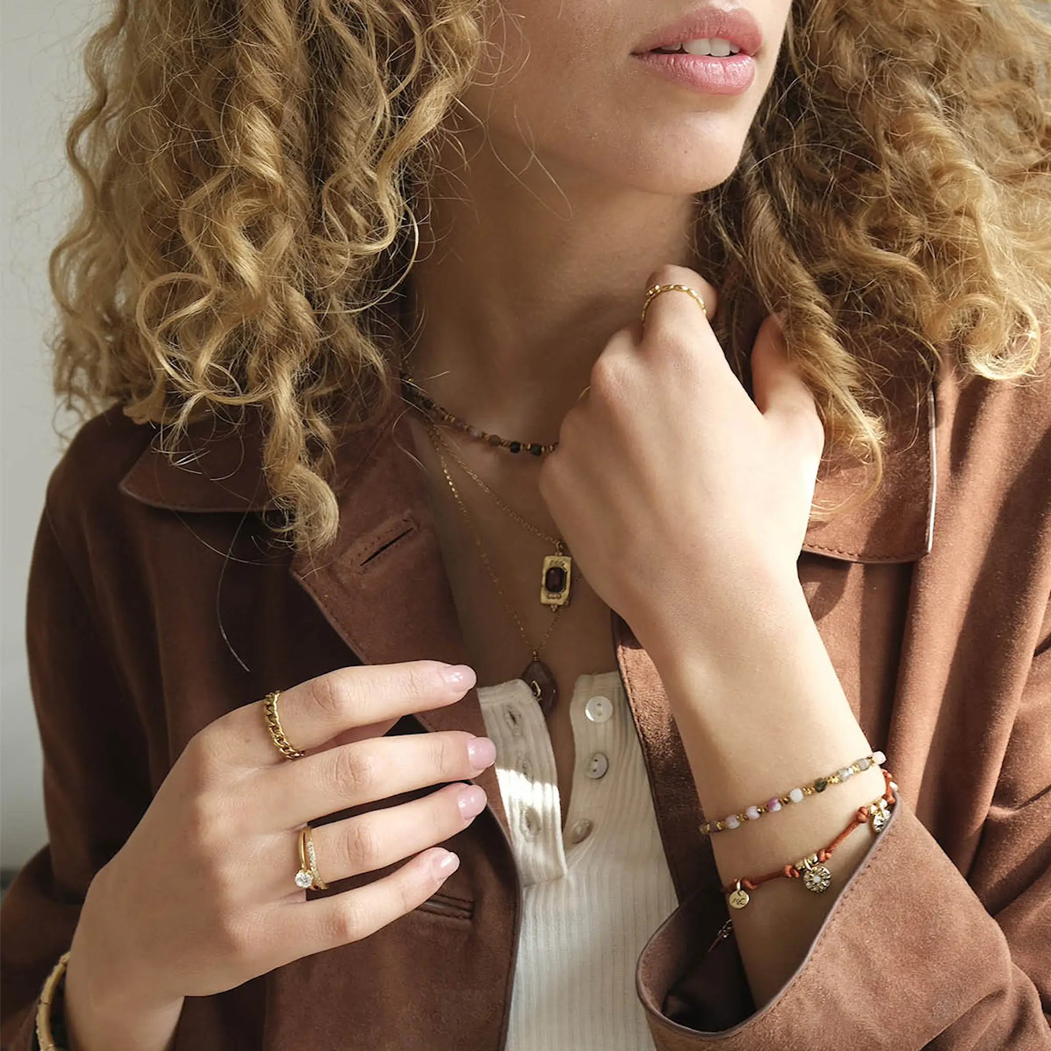 A&C Oslo AS Solstice Gold armband 17 cm guld/orange