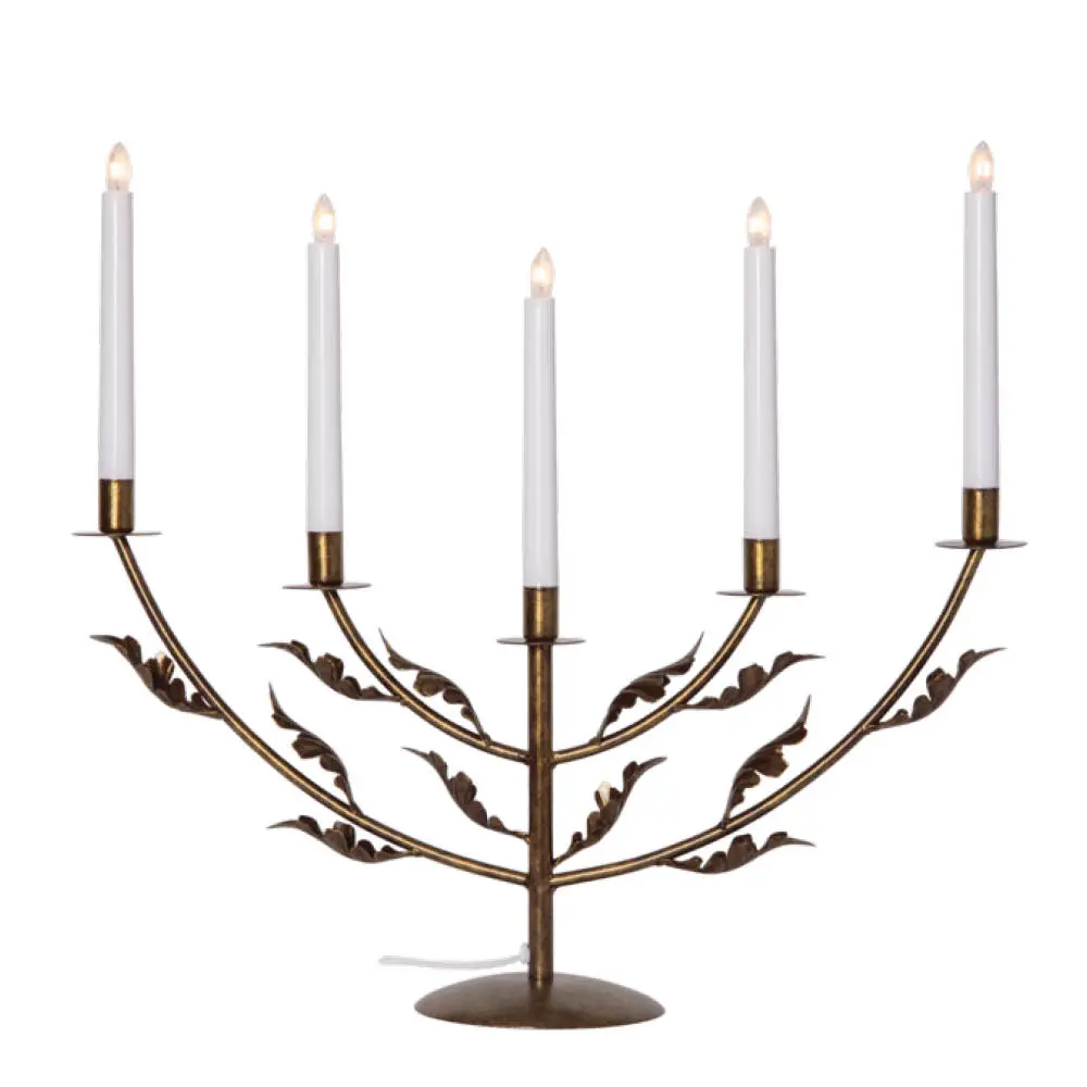 Grace Kynttelikkä 5 kynttilää Antiikinmessinki