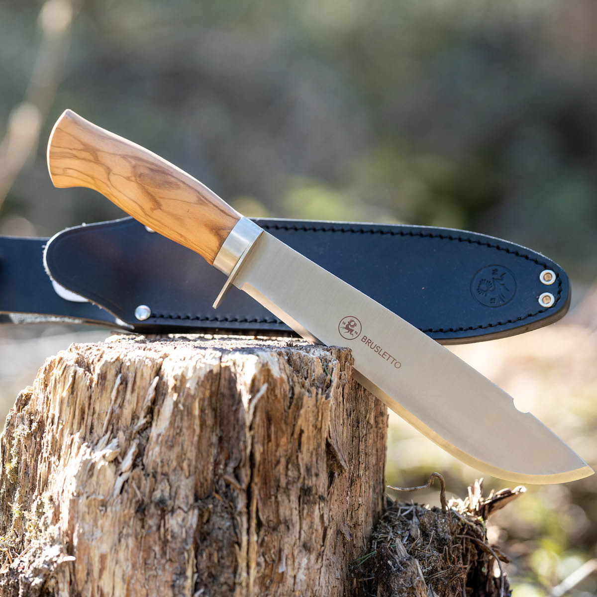 Brusletto Villmarka stor kniv 36 cm olivträ