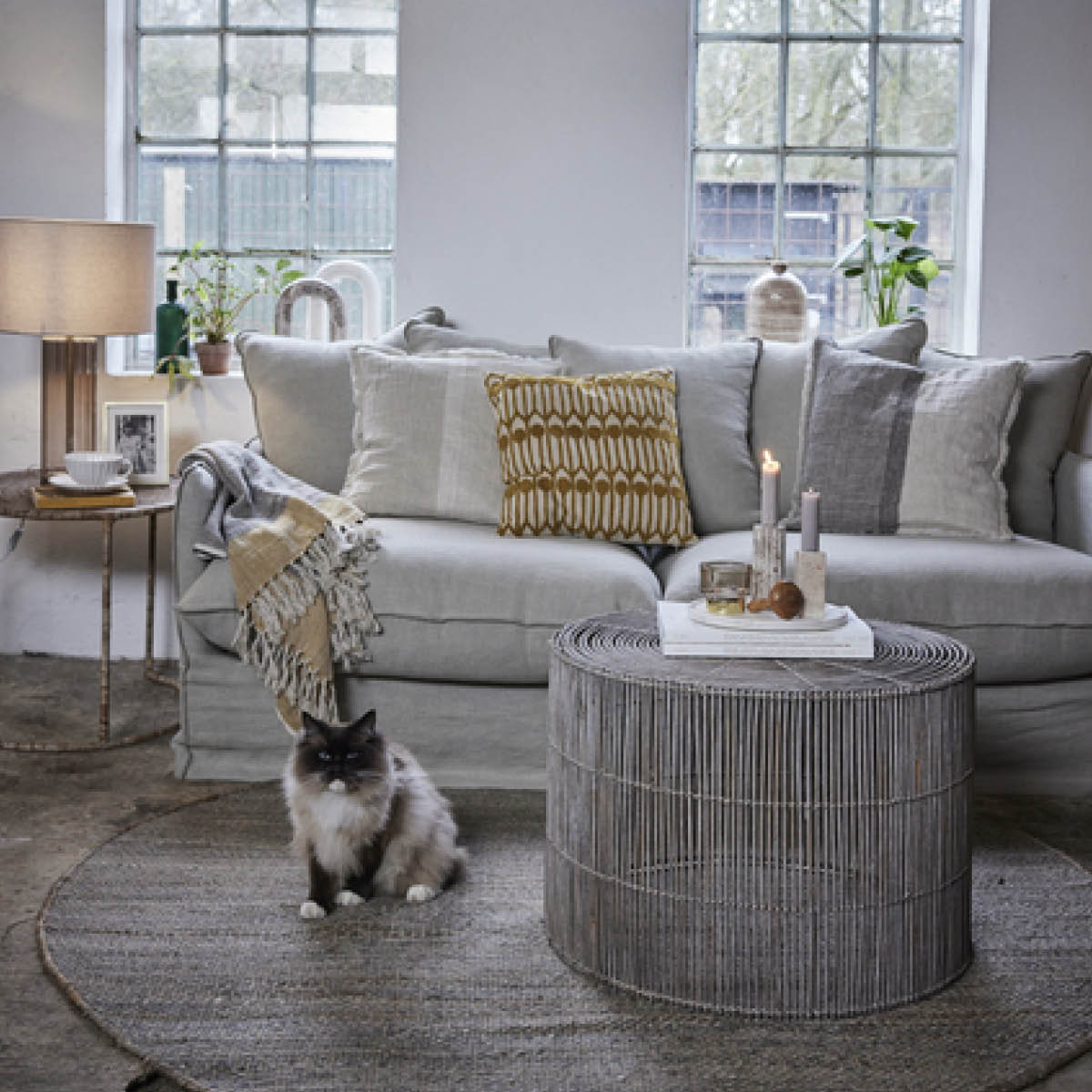 Lene Bjerre Ana pläd 170x130 cm grå