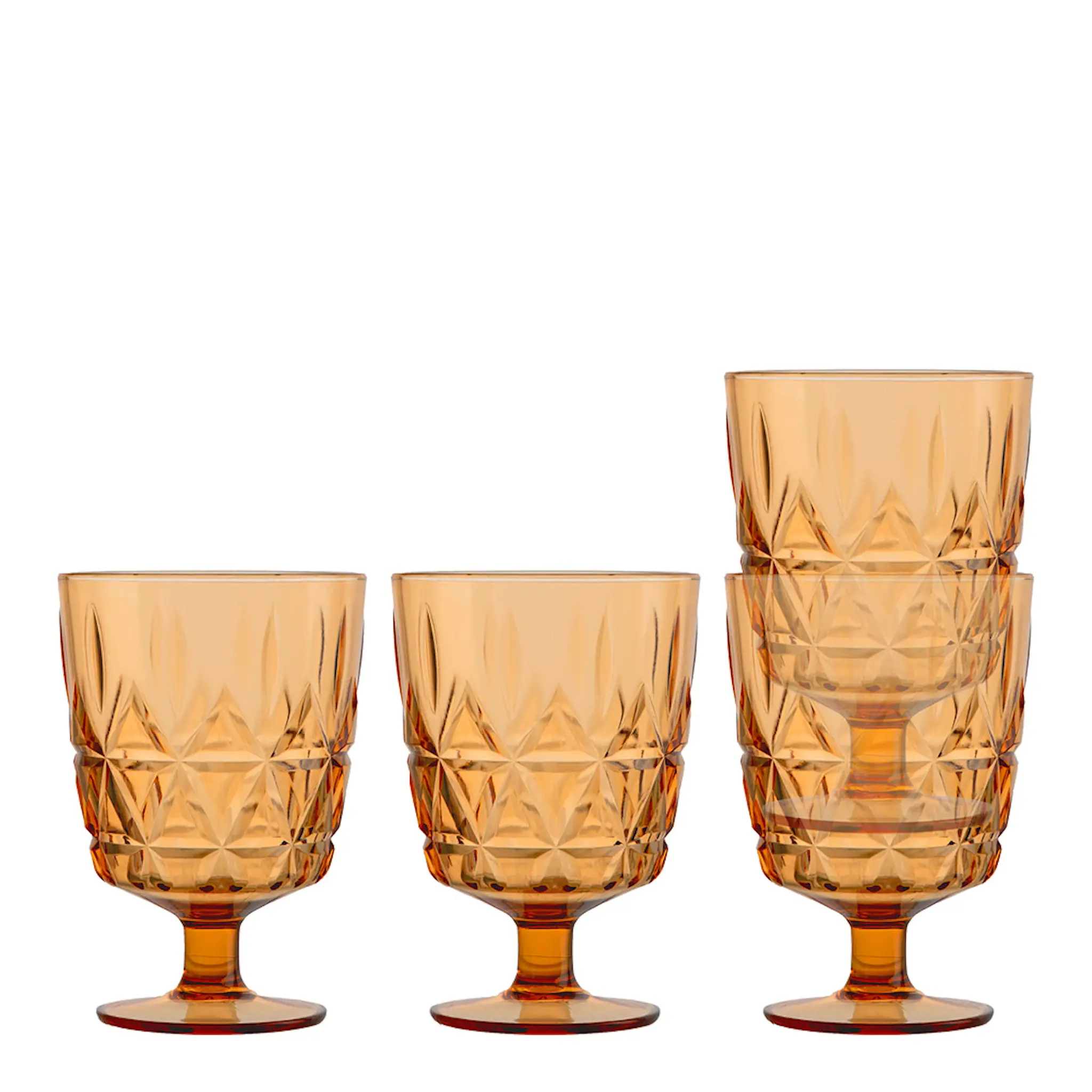 Sagaform Juni picknick glas 30 cl 4-pack bärnsten