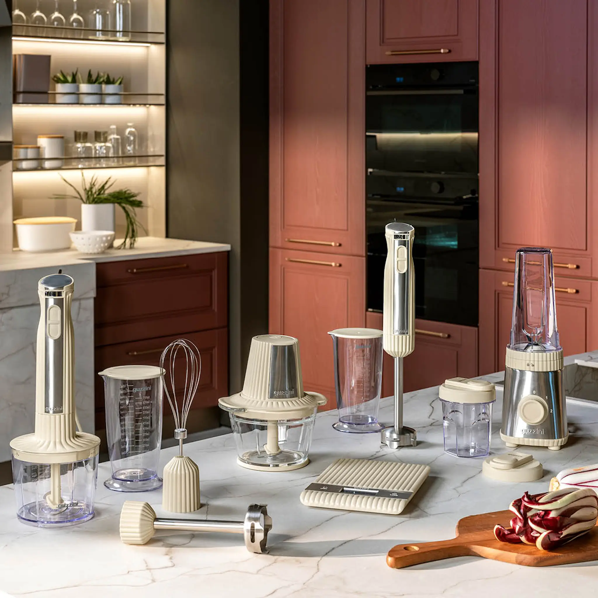 Guzzini Sous Chef stavmixer med tillbehör 600W cream