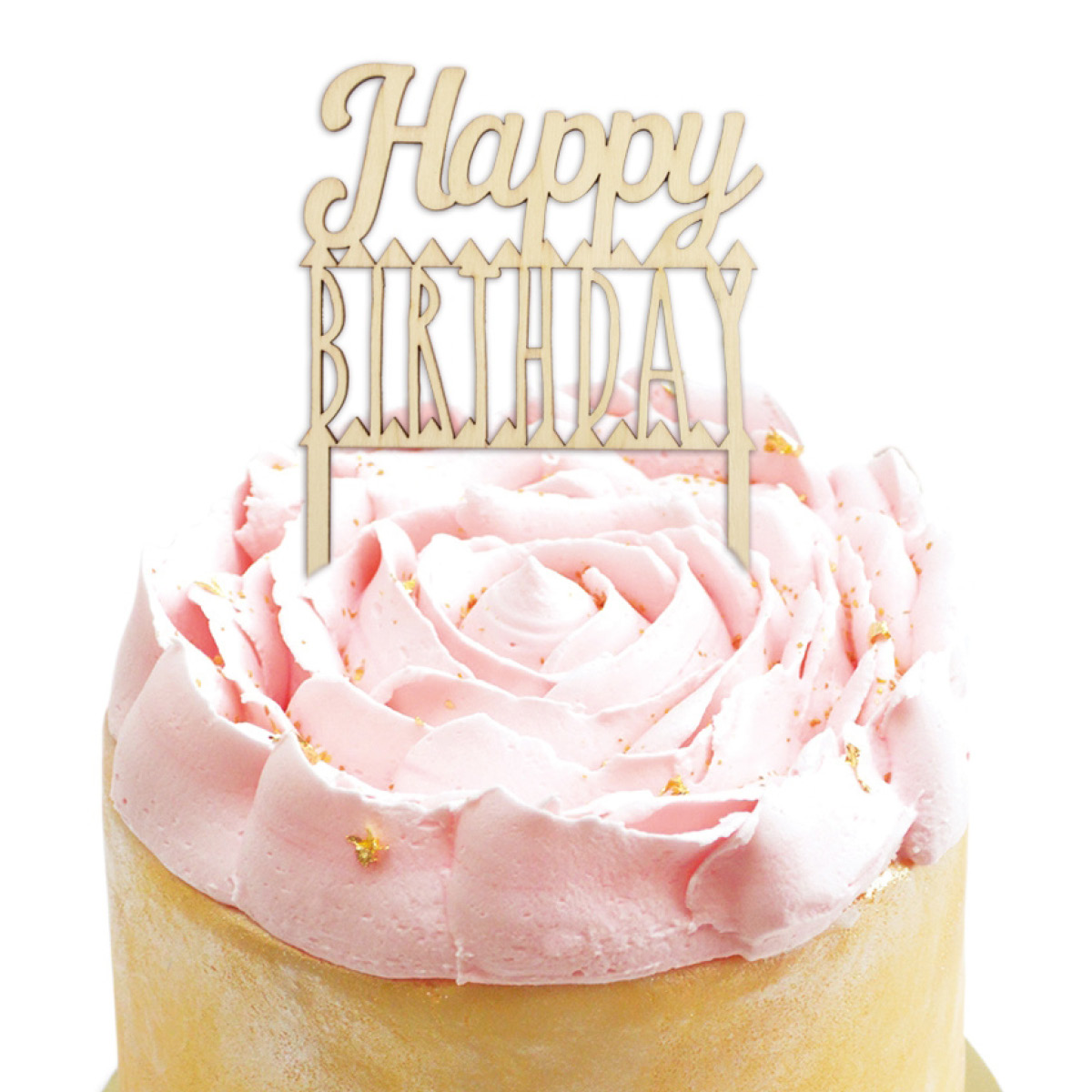 ScrapCooking Tårtdekoration trä Happy Birthday