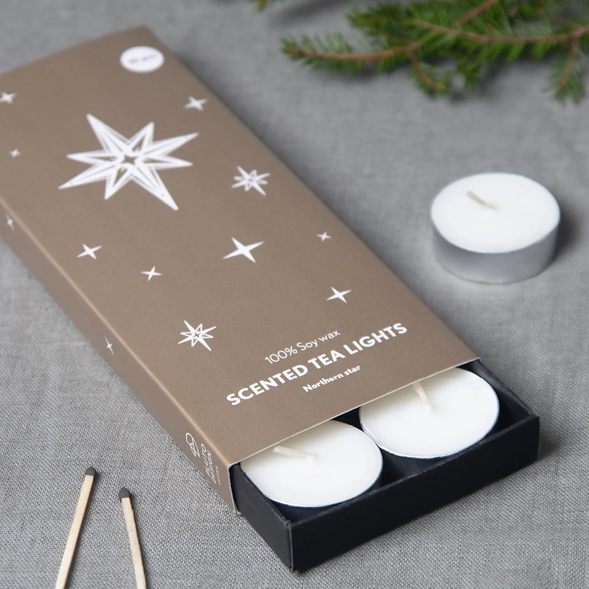 Pluto Värmeljus nordstjärna 10-pack mintdoft