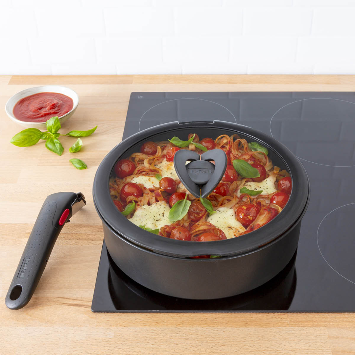 Tefal Ingenio Glaslock 24 cm Svart