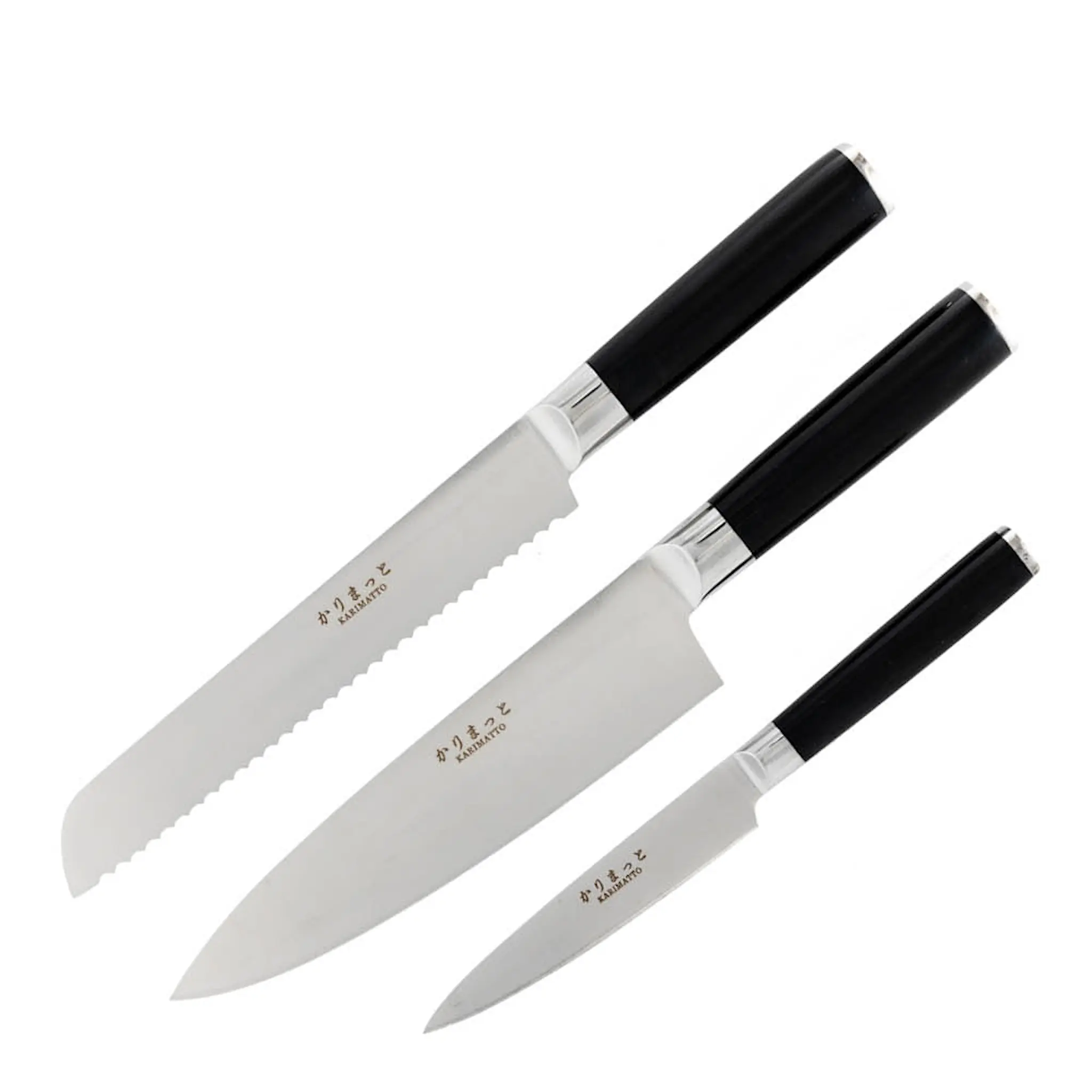 Karimatto Knivset 3 delar svart