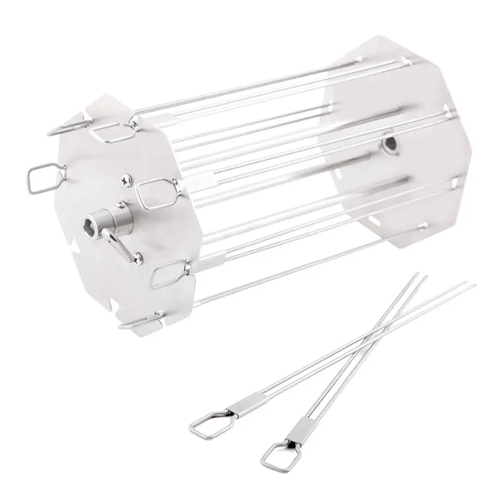 Grillspydholder rotisseri 31x18 cm rustfritt stål