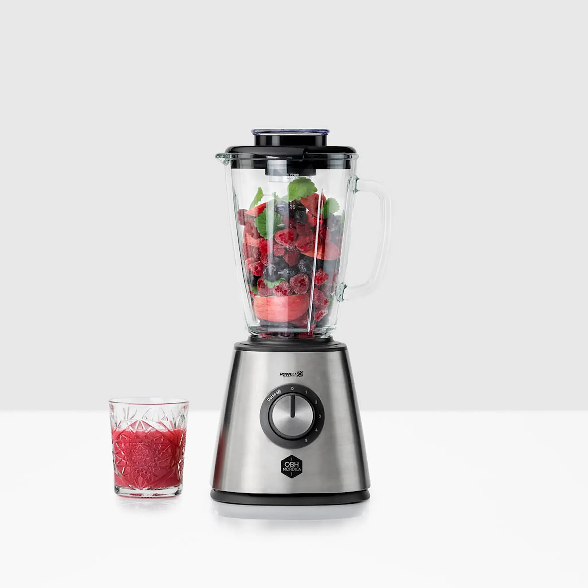 OBH Nordica Blendforce blender med glaskanna 1,25 L rostfritt stål