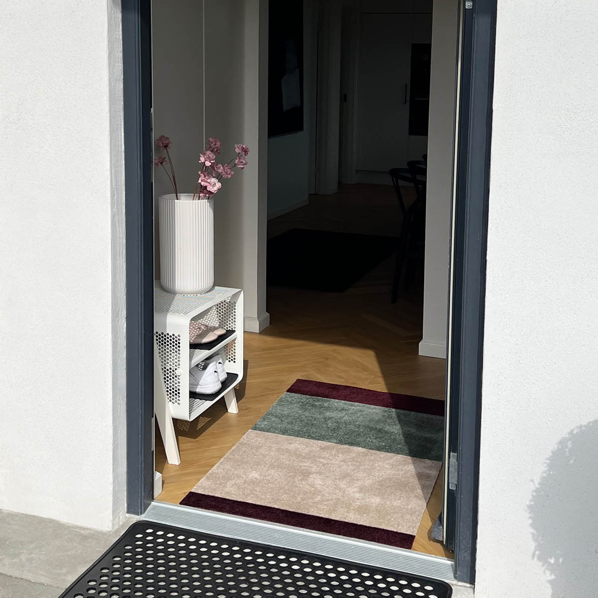 Tica Copenhagen Stripes Horizontally golvmatta 120x67 cm bordeaux/grön/ivory