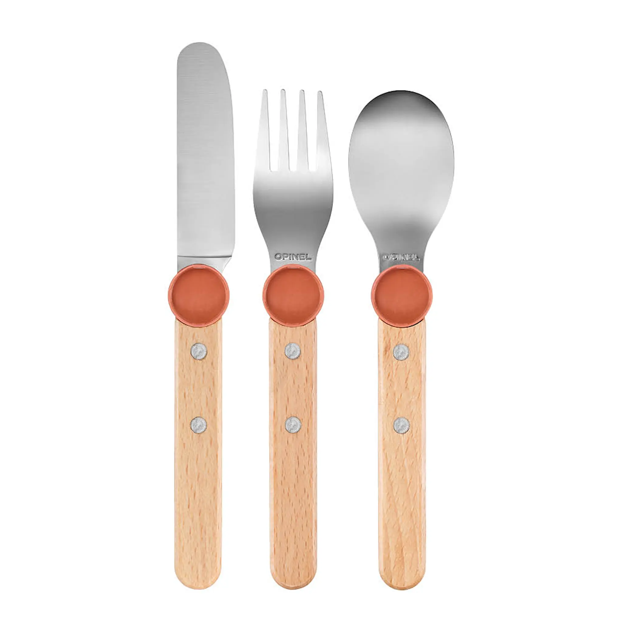 Opinel Petit Gourmet Lasten aterimet 3 osaa Koralli