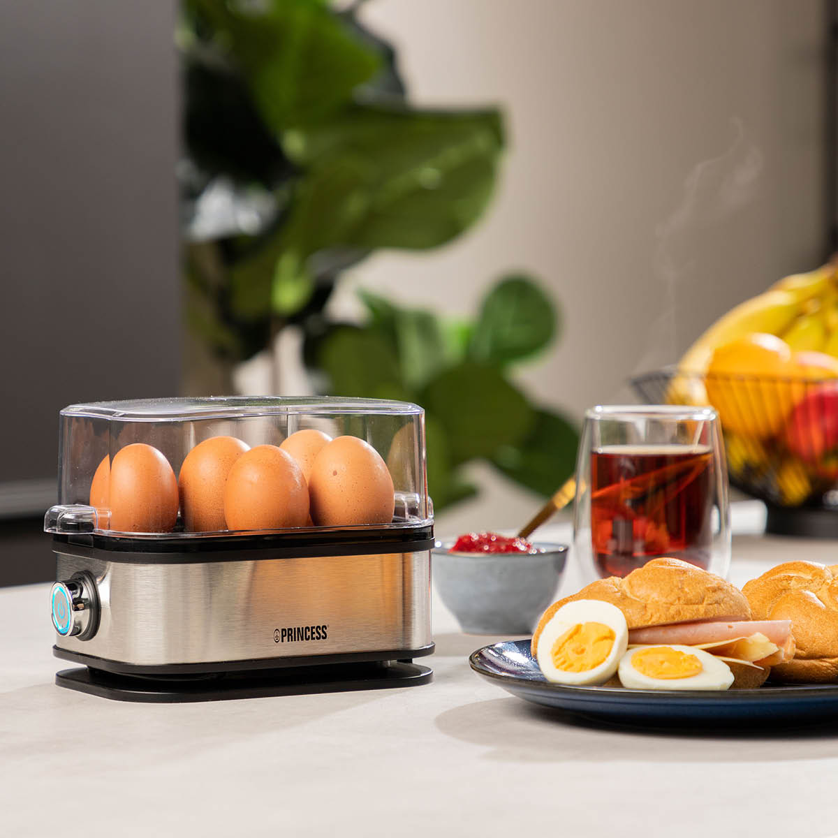 PRINCESS Äggkokare för 6 ägg 400W rostfritt stål