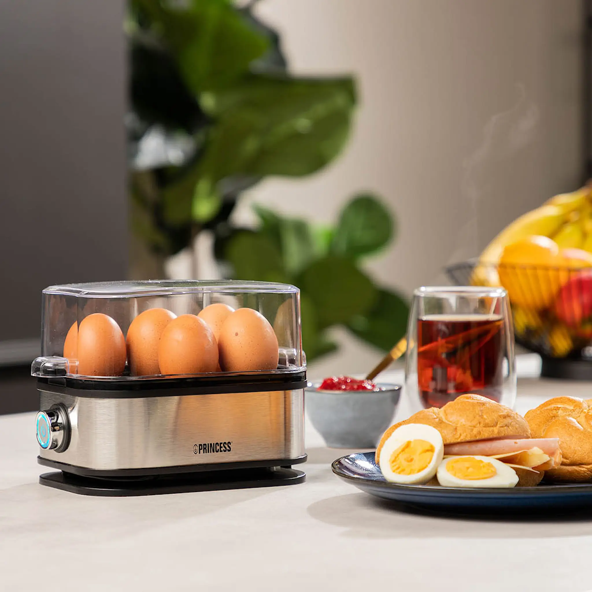 PRINCESS Äggkokare för 6 ägg 400W rostfritt stål