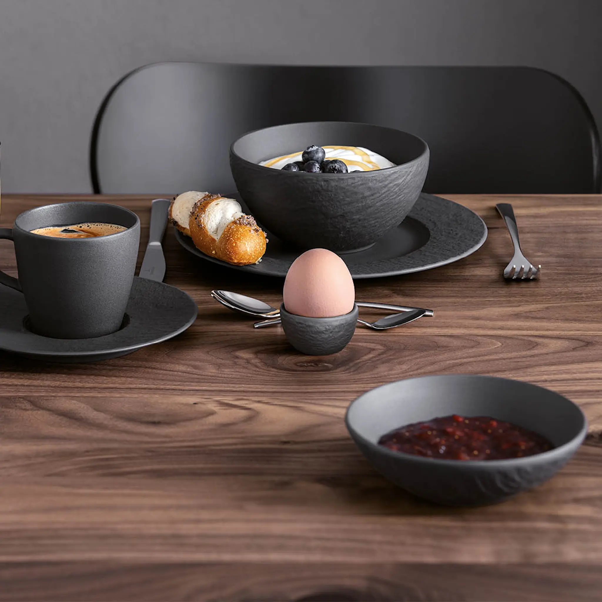 Villeroy & Boch Manufacture Rock Munakuppi 2,7 cm Musta/Harmaa