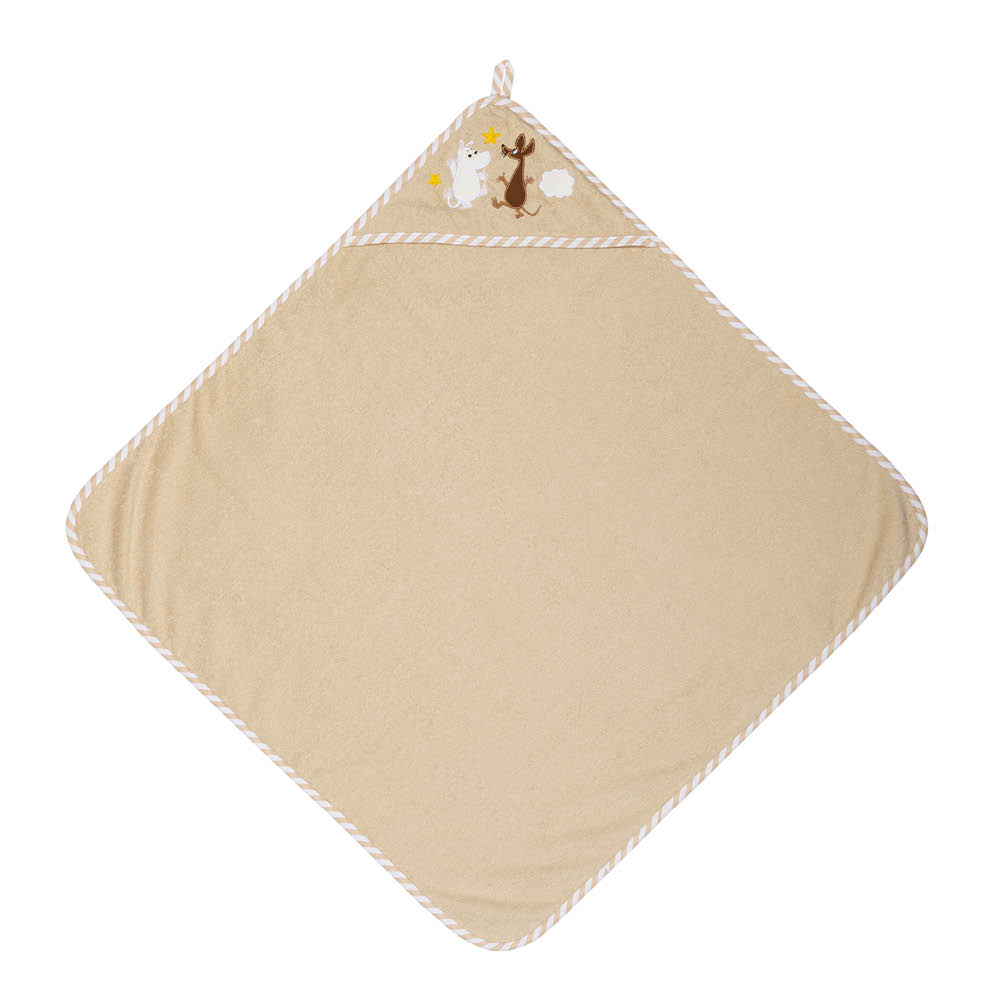 Moomin Arabia Mumin babyhandduk med huva Rymdäventyr beige