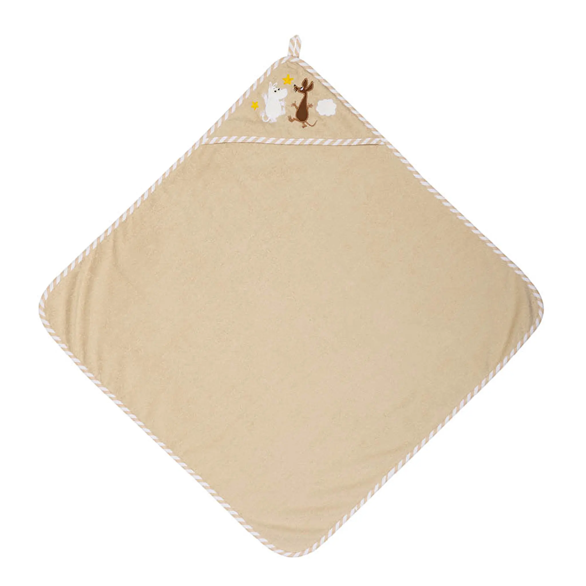 Moomin Arabia Mumin babyhandduk med huva Rymdäventyr beige