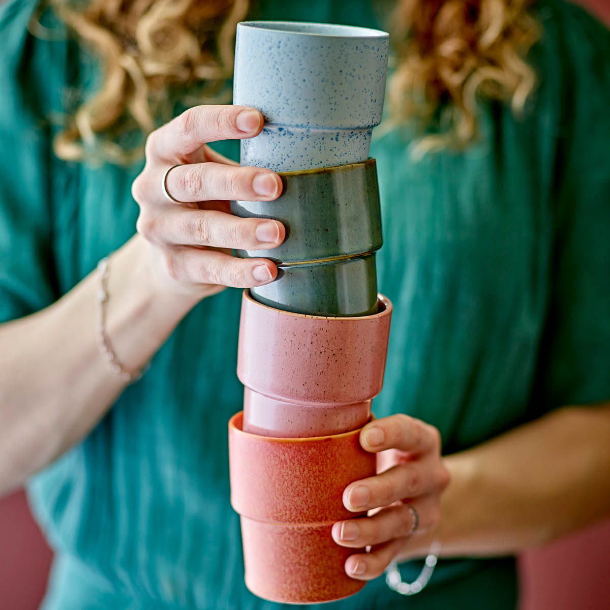 Bloomingville Kopp Ewan 15 cl 4-pack rosa