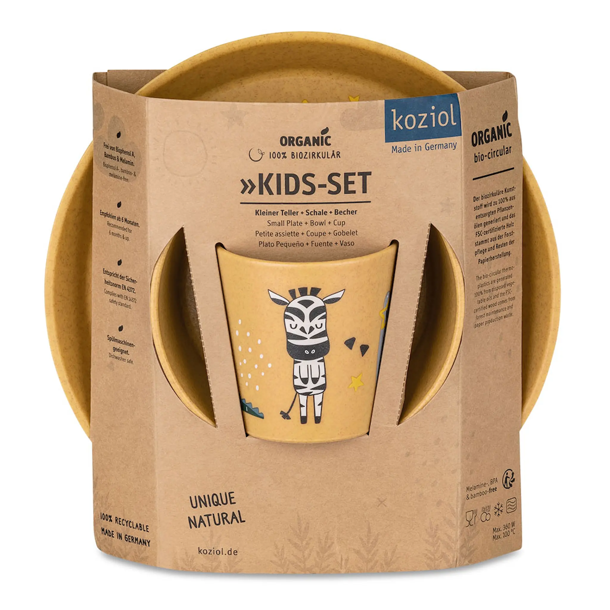 Koziol Connect Servis 3 delar Tallrik Skål Mugg Zoo