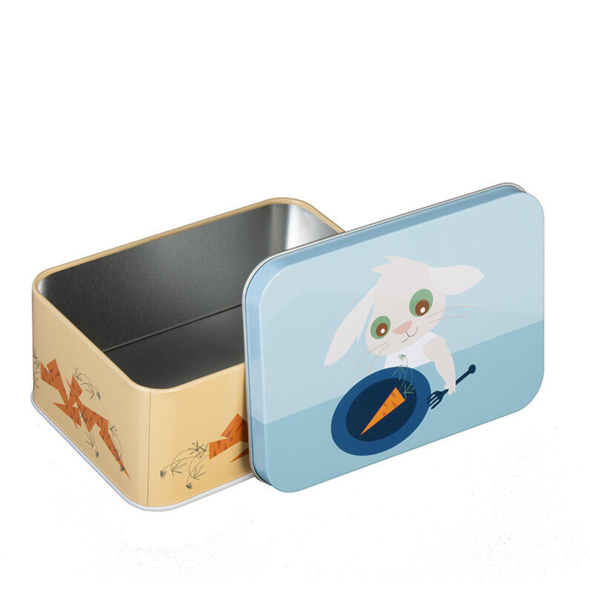 Blafre Lille Kanin matlåda / förvaringslåda plåt 10x14 cm blå/gul