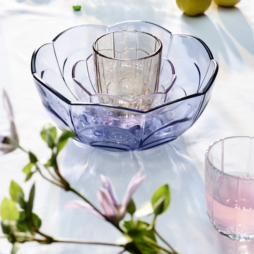 Holmegaard Lily skål 23 cm blue iris