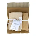 Gåvoset 2 kökshanddukar & 2 disktrasor melon