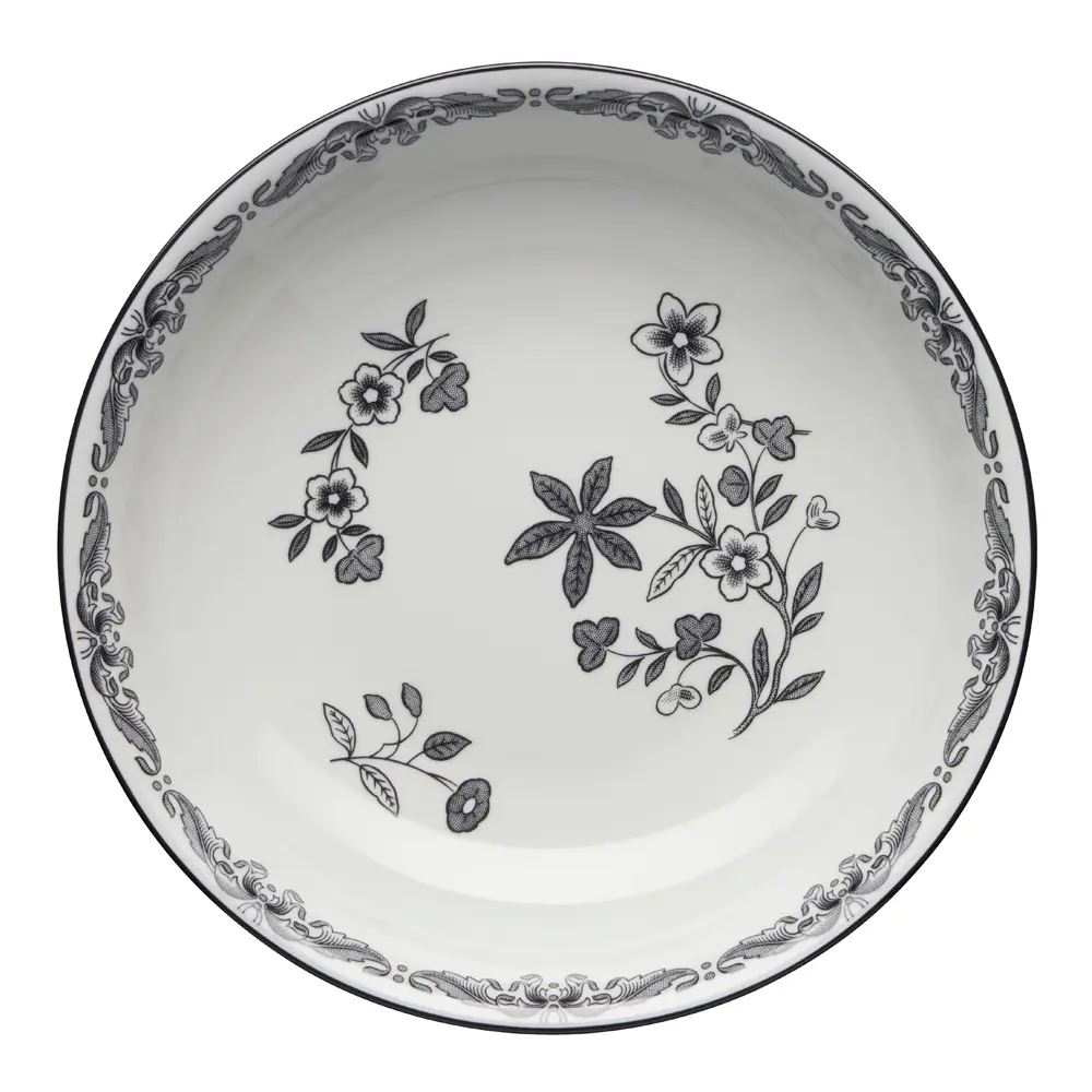 Ostindia Musta Syvä lautanen 22 cm