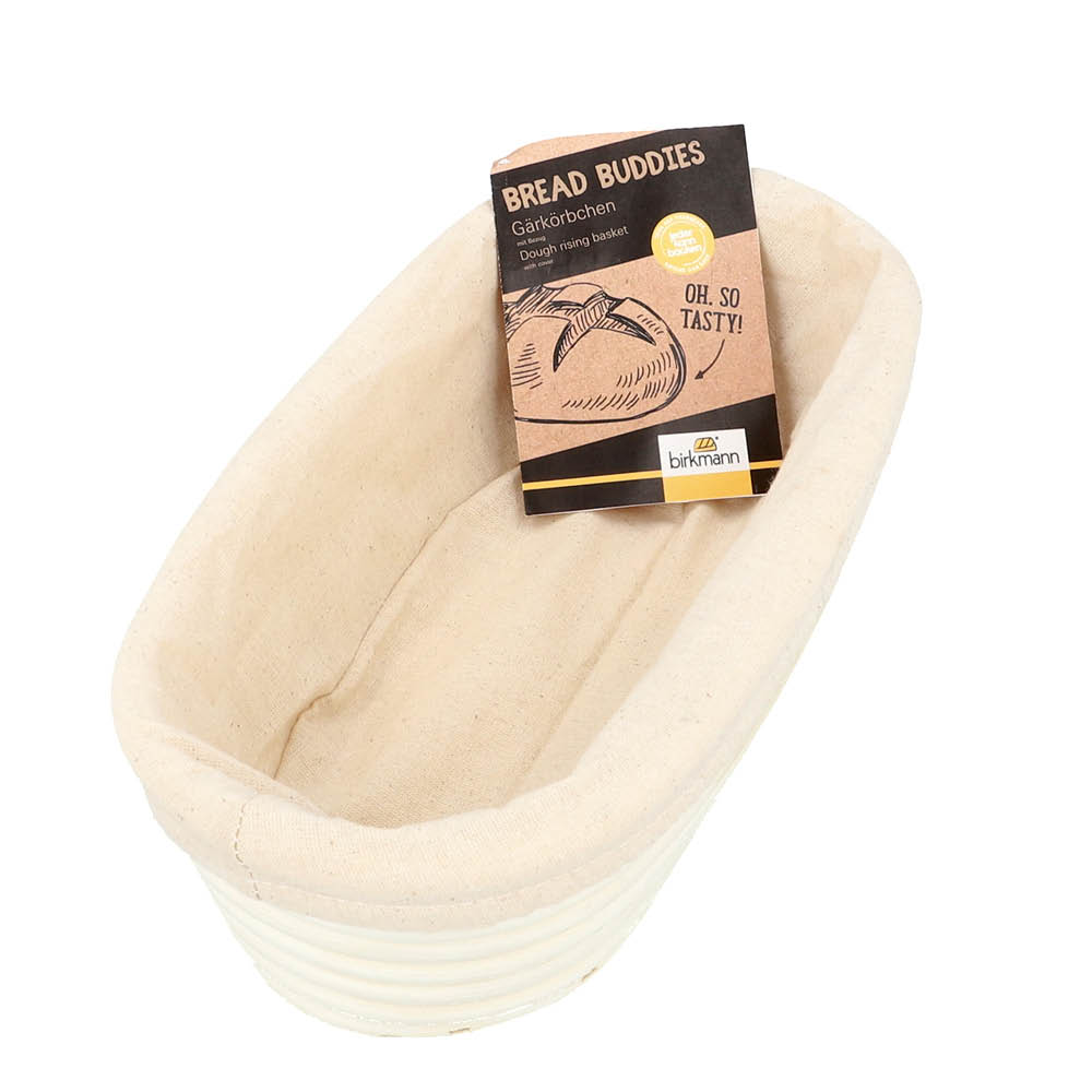 Birkmann Bread Buddies hevekurv avlang med bomullsklut 30x14 cm