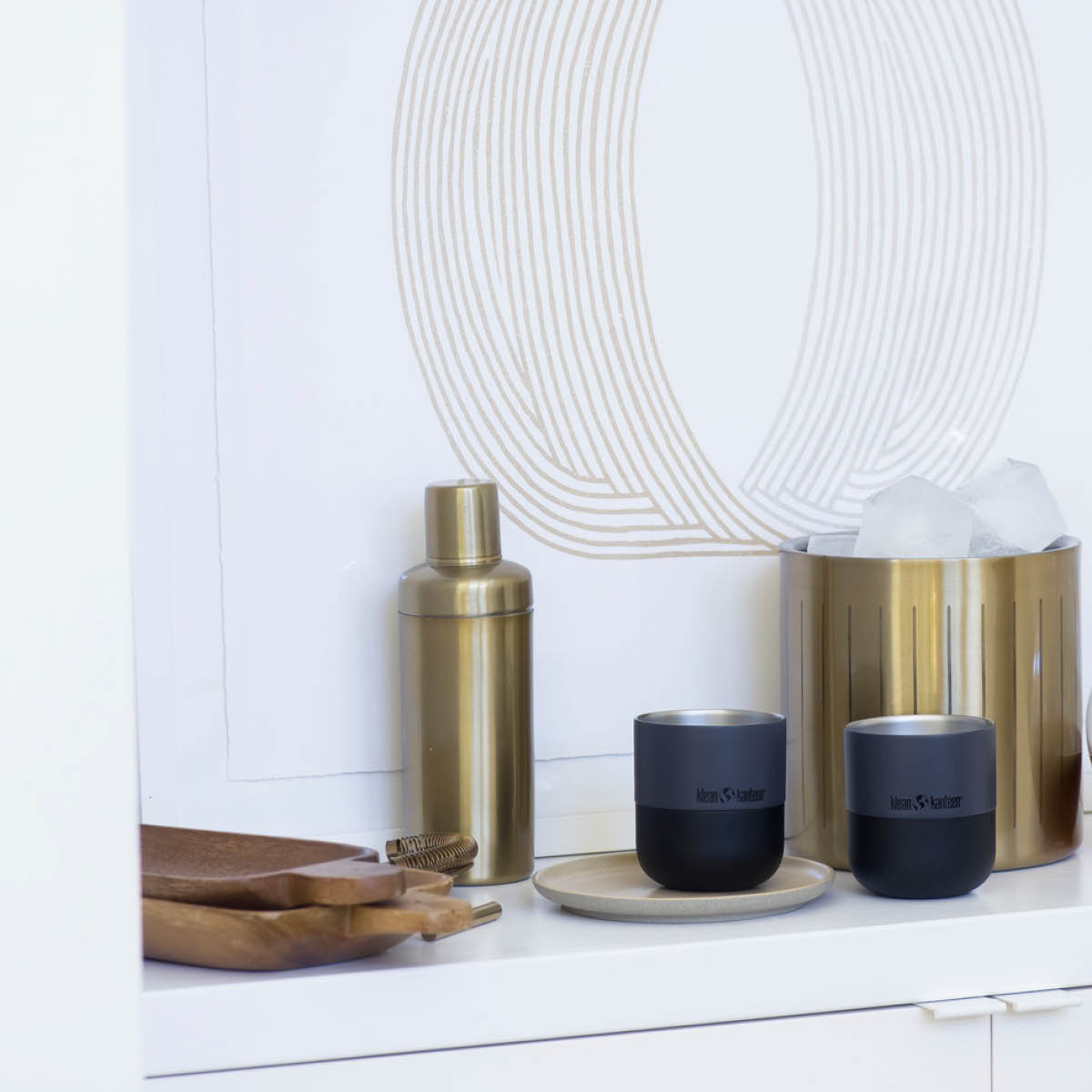 Klean Kanteen Rise Lowball kopp 30 cl med flipplokk asfalt