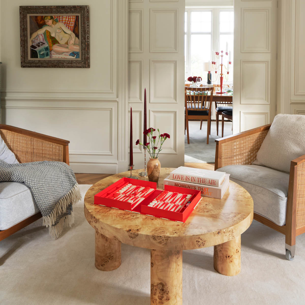 Printworks Klassisk backgammon Art of Backgammon röd/cream