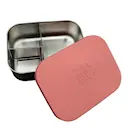 Matlåda i stål 3 fack 17x13x5 cm rosa