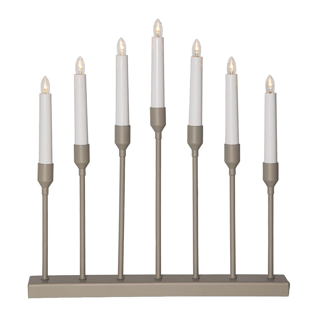 Star Trading Aztra adventsljusstake 40 cm 7-armad beige