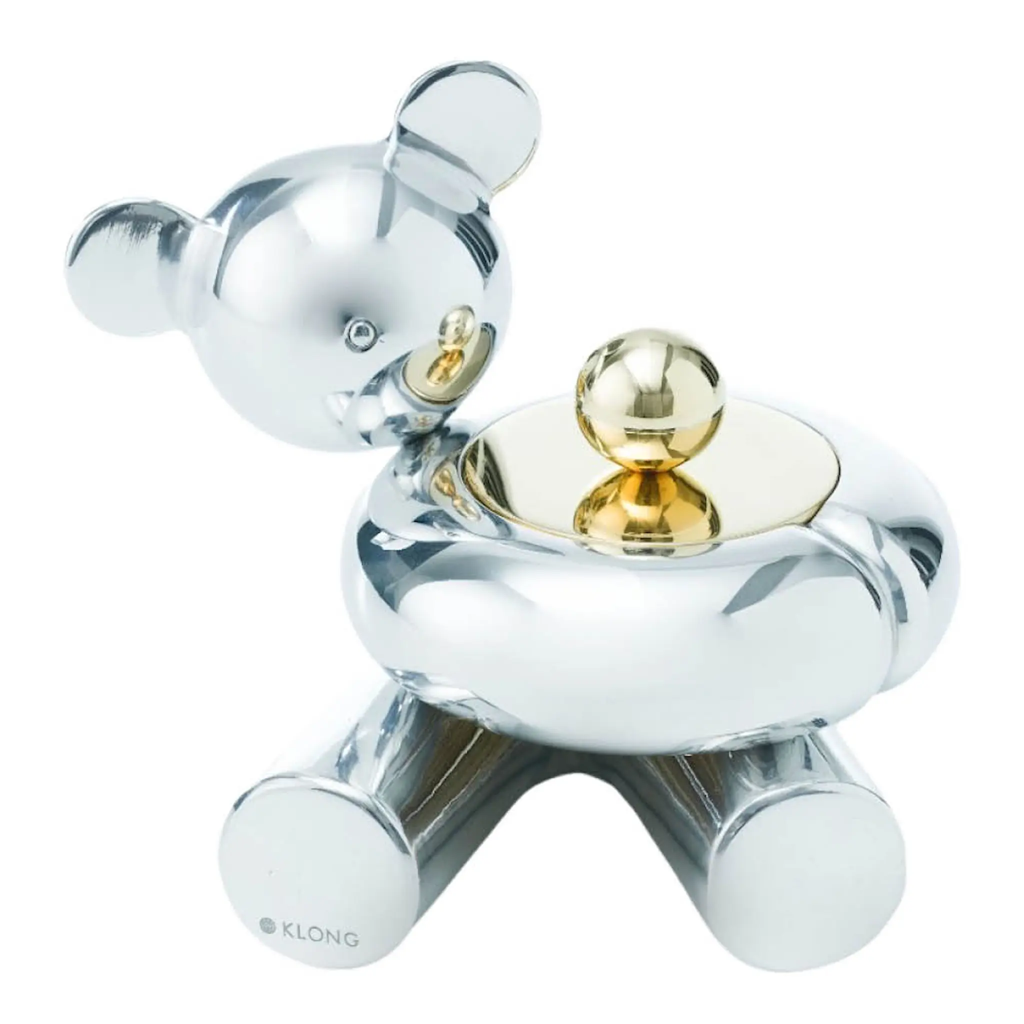 Klong Teddie ljusstake 9 cm stål/mässing