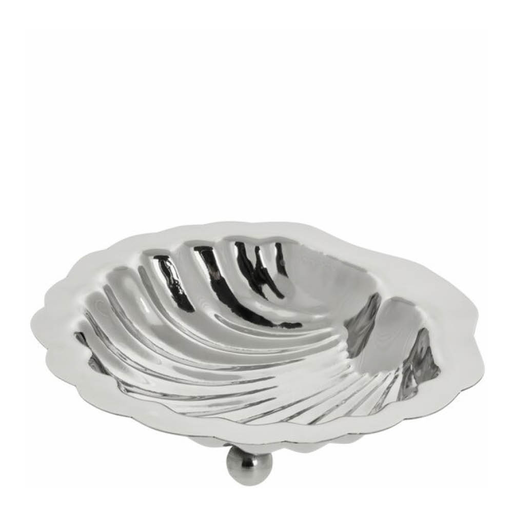 Lene Bjerre Scallia serveringsfat snäcka 12,5 cm silver