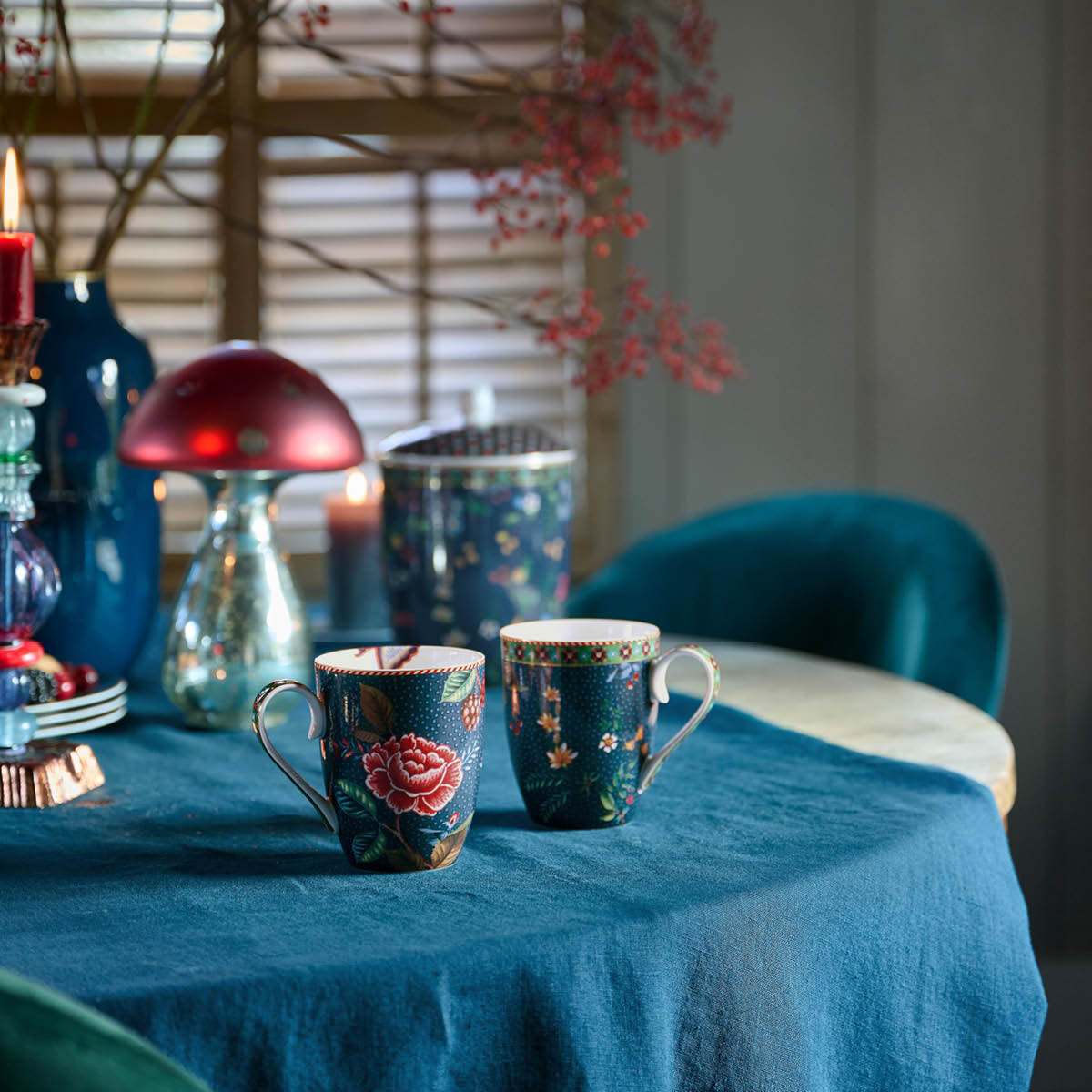 Pip Studio Berry Blues Aamiaissetti 3 osaa Sininen