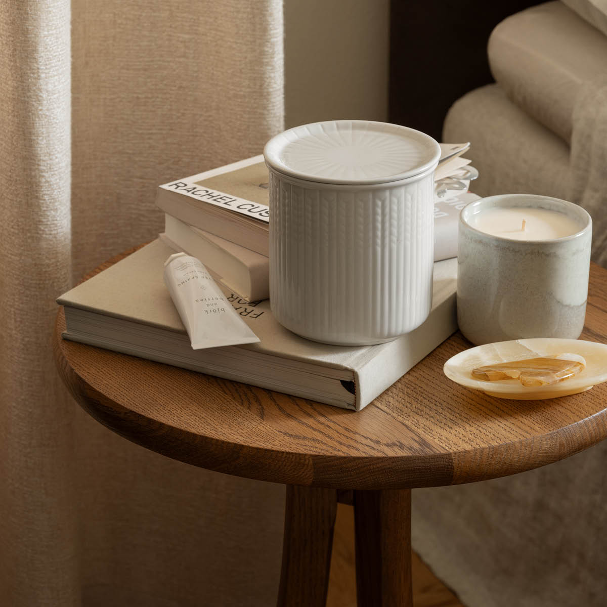 Rörstrand Swedish Grace krukke M 0,8L snø/hvit