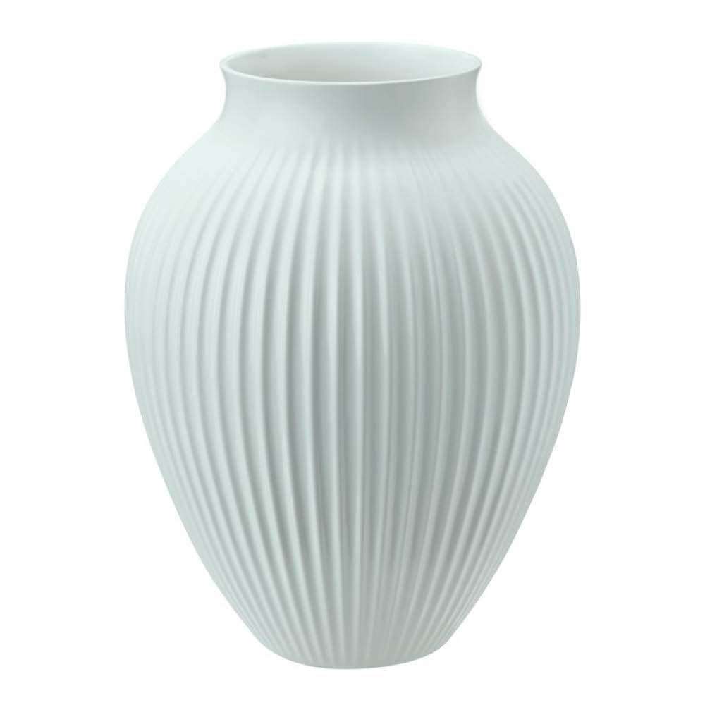 Knabstrup Keramik Ripple vase 27 cm matt isblå