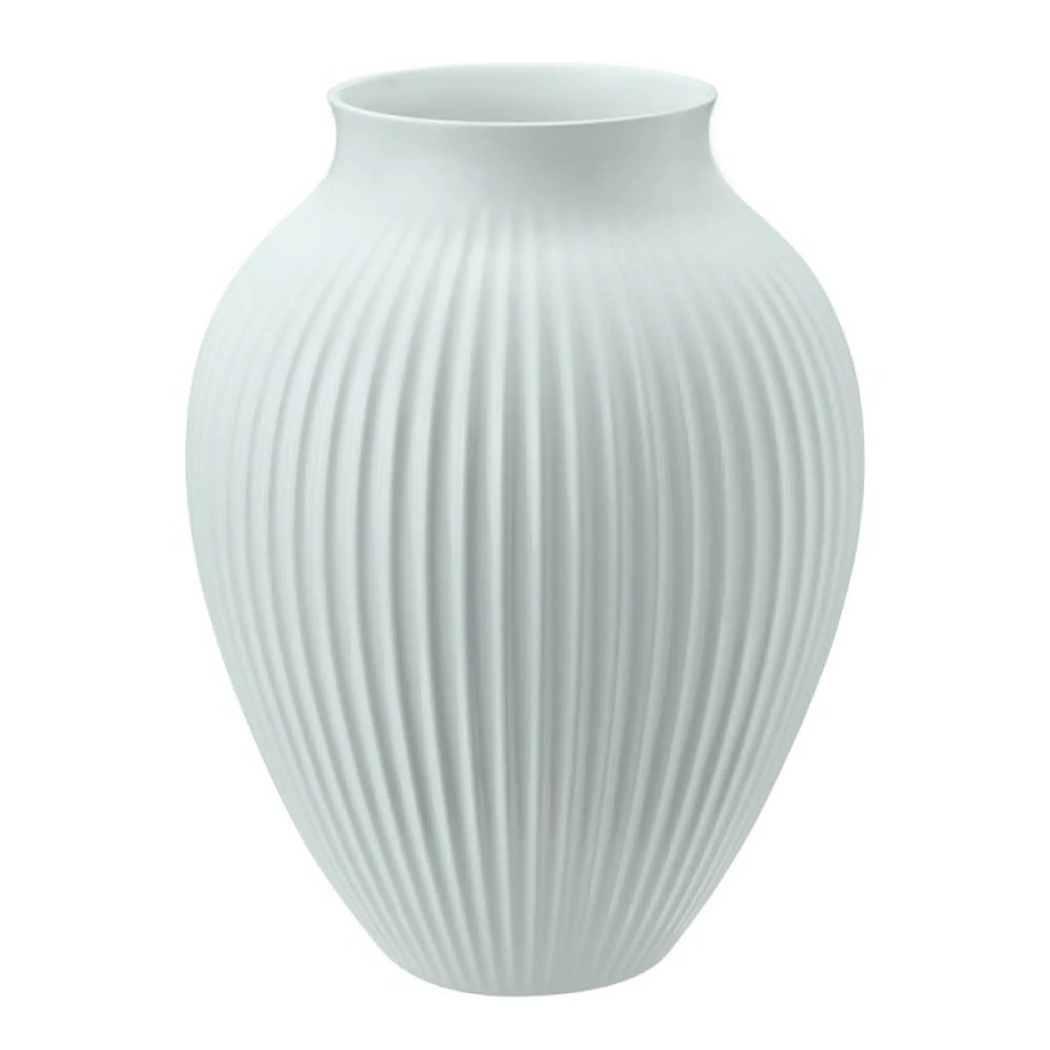 Knabstrup Keramik Ripple vase 27 cm matt isblå
