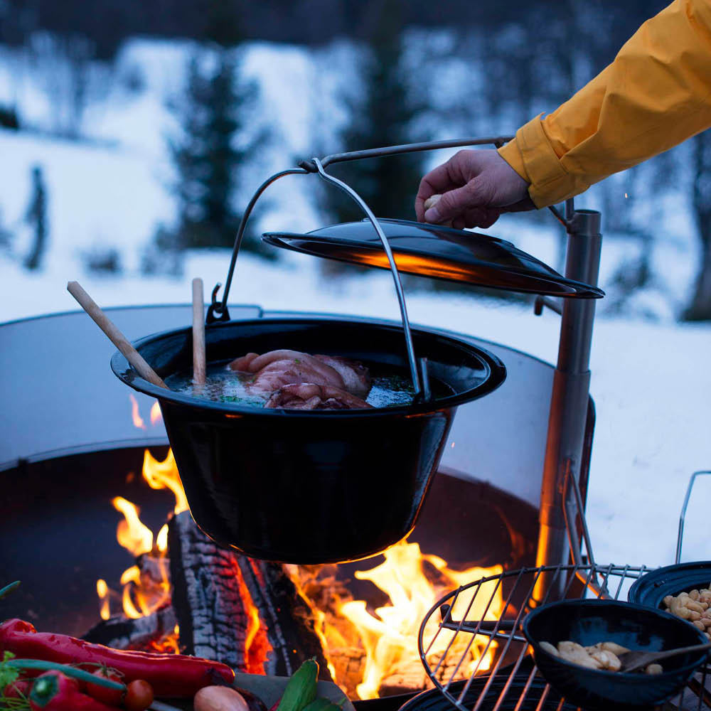Espegard Soppgryta för tillagning över eld 10 L svart