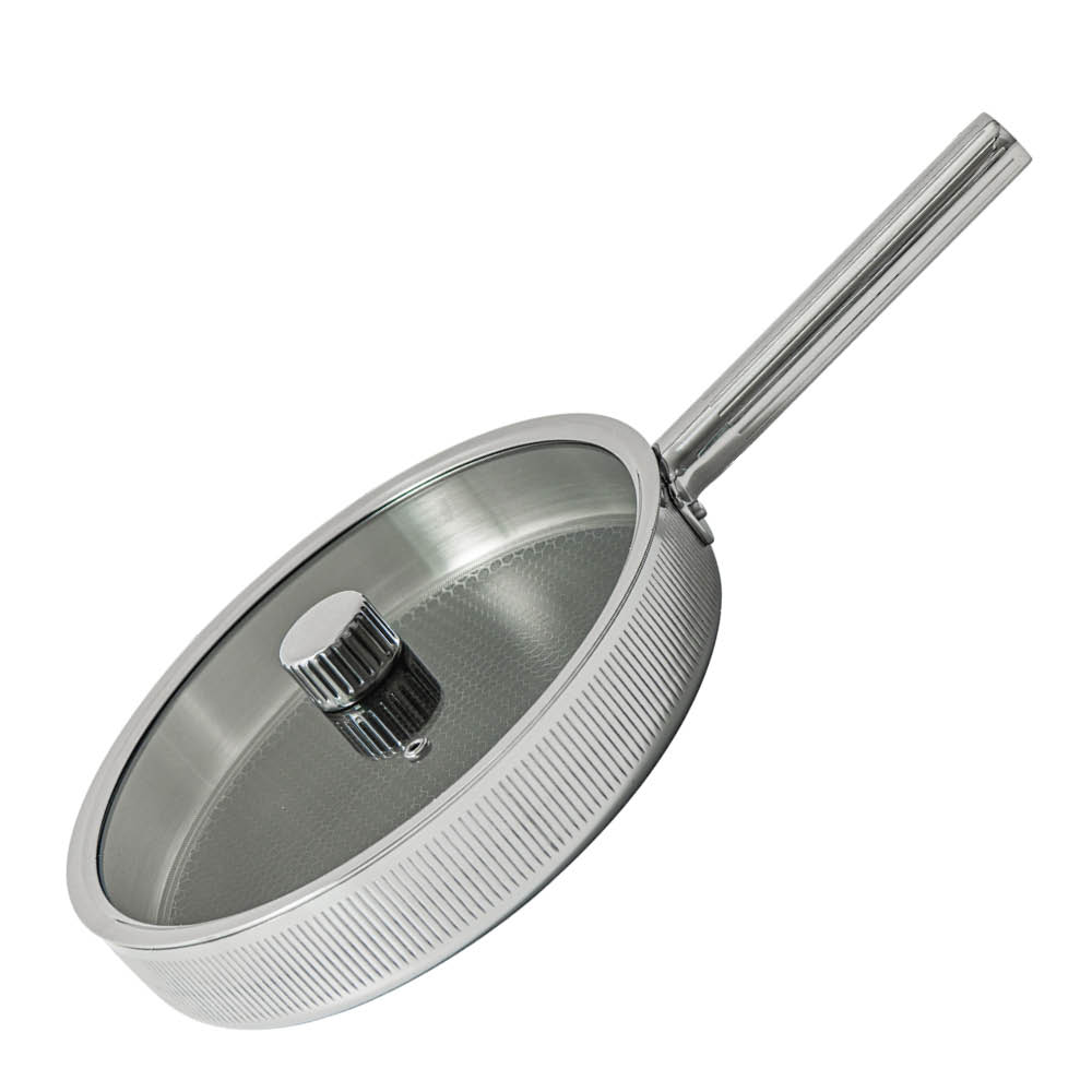 Vargen & Thor Glima traktörpanna 28 cm med lock blankt stål