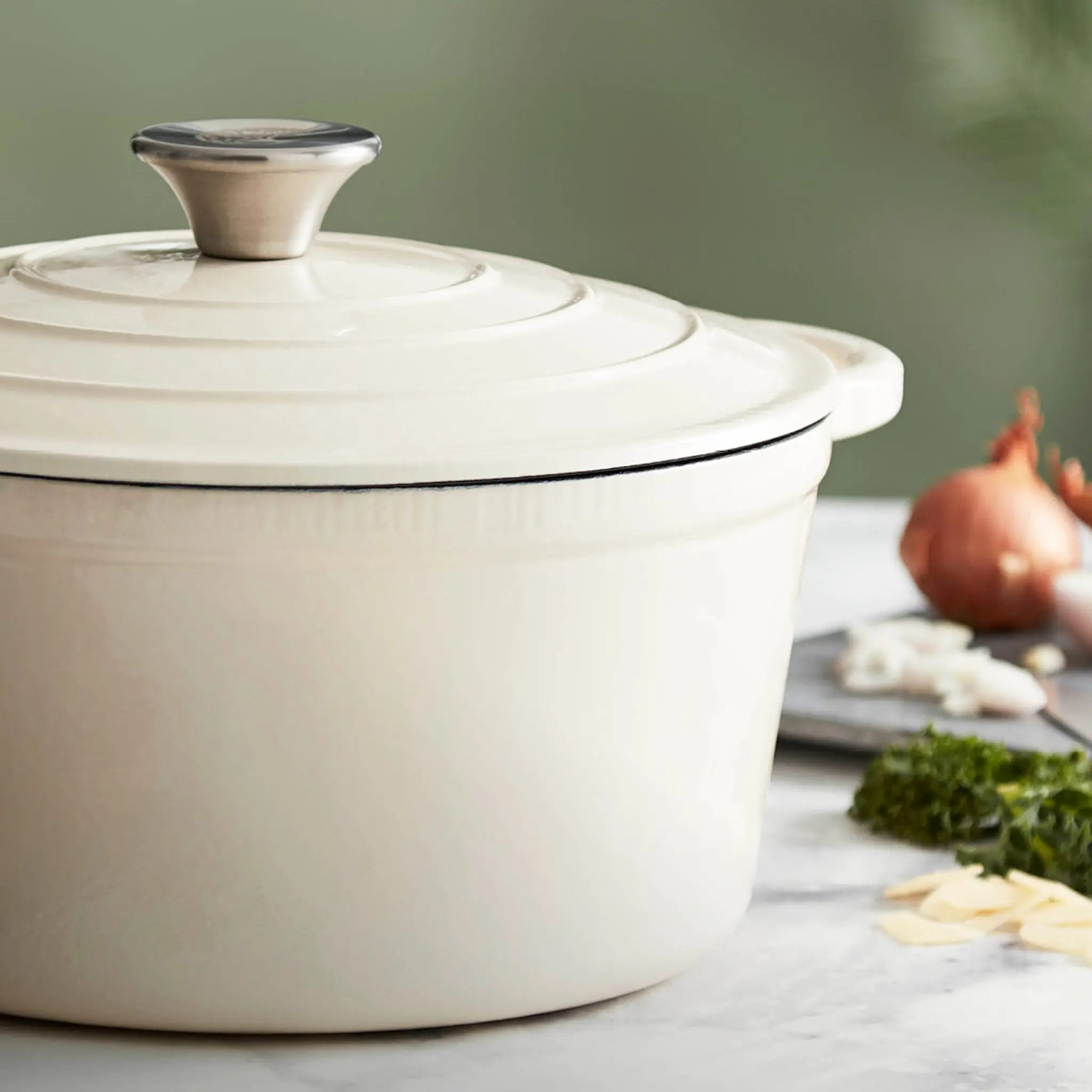 Barbary&Oak Gjutjärnsgryta rund 24 cm 4 L Creme