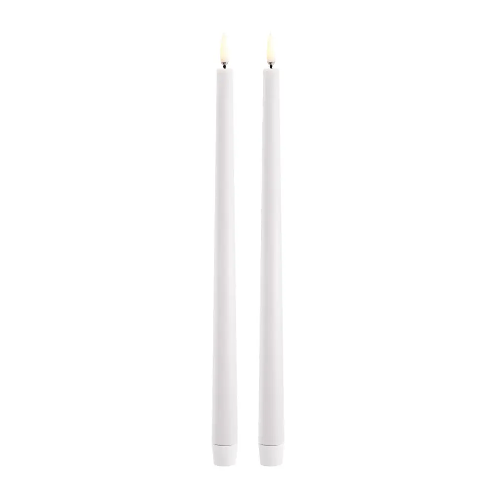 Taper candles slim LED-kronelys 2,3x32 cm 2 stk nordic white