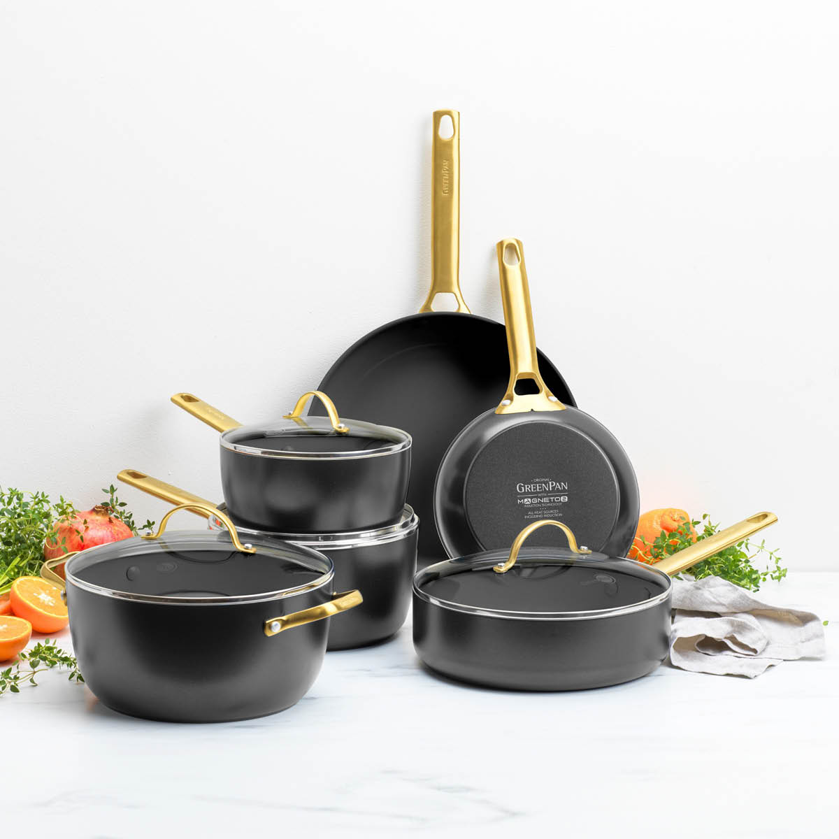 GreenPan Padova Reserve paistinpannusetti 20+26 cm musta