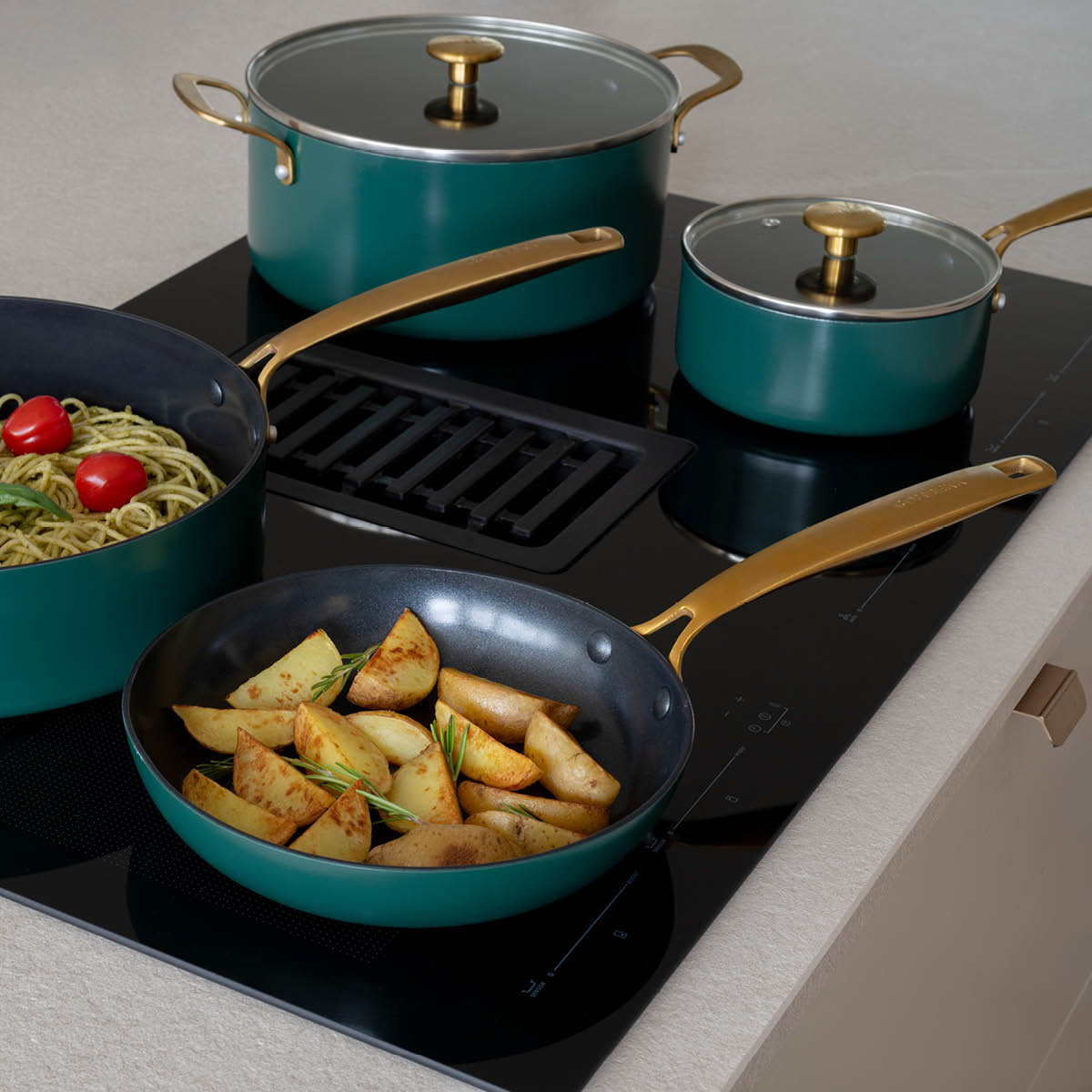 Combekk Element gryt- och stekpanneset 4 delar holly green