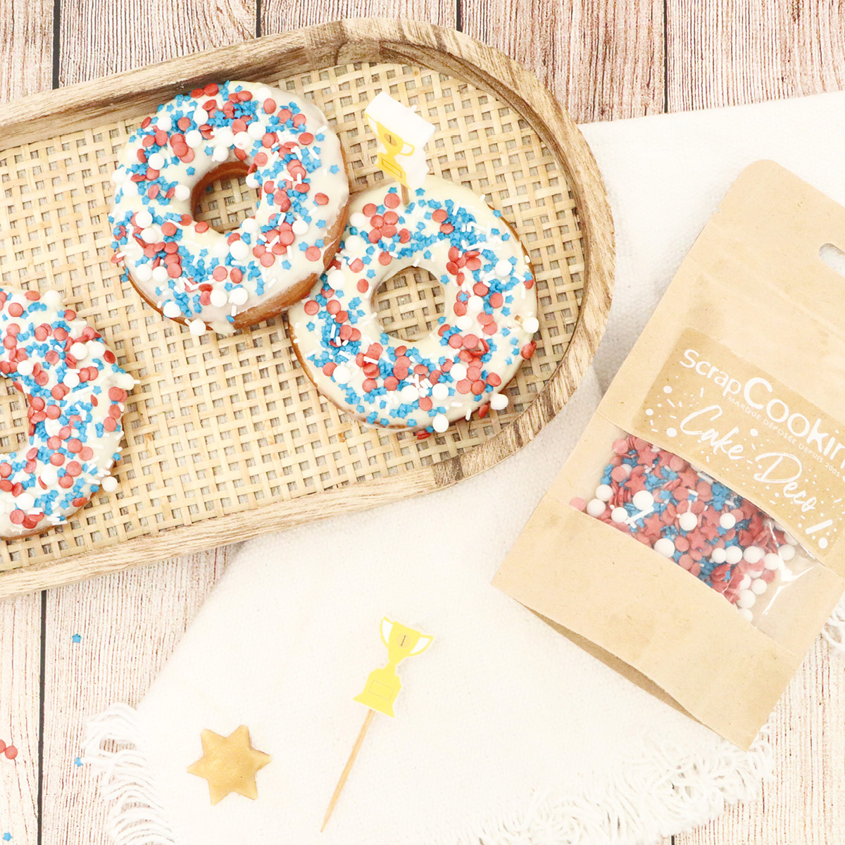 ScrapCooking Strössel mix 50 g röd/vit/blå