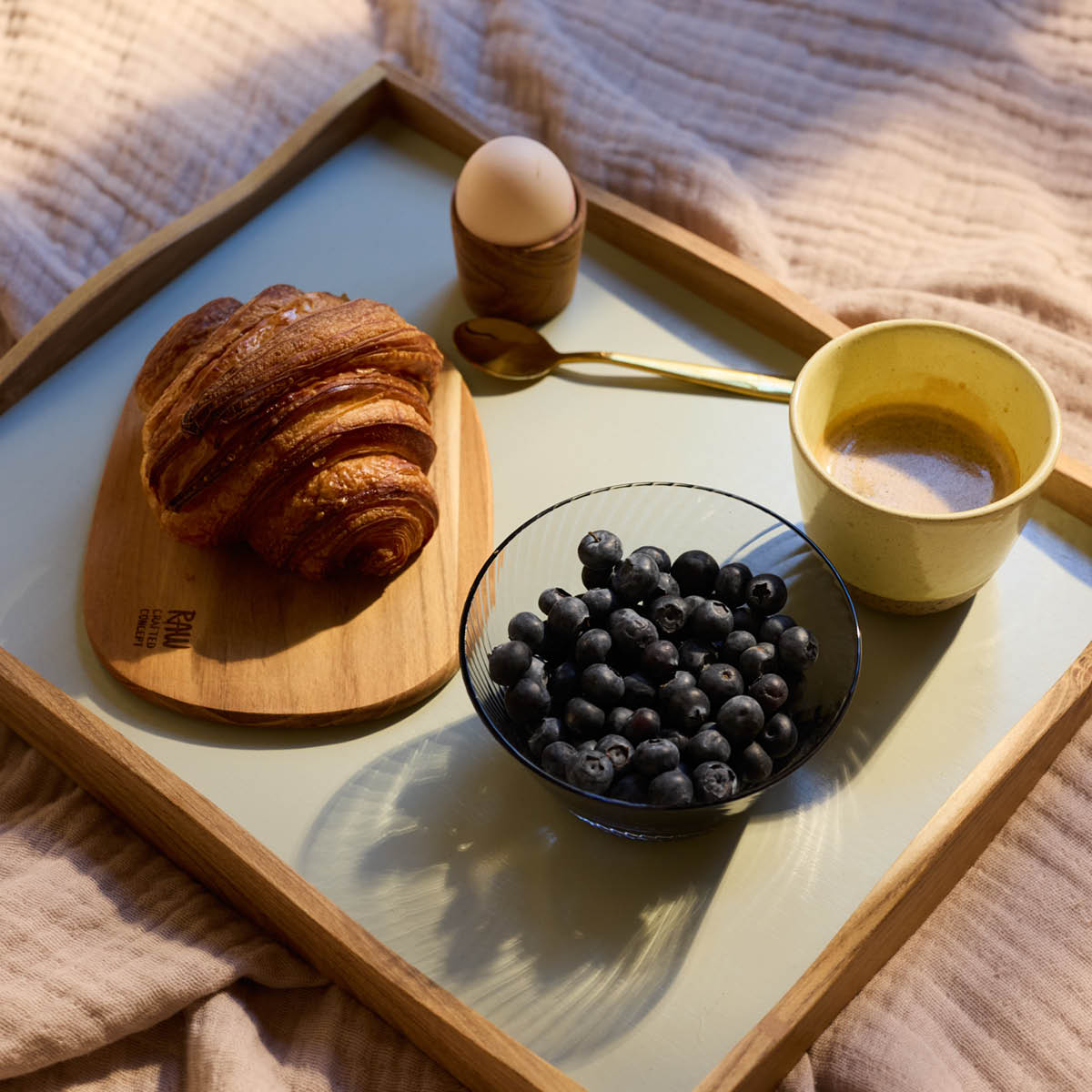 Aida RAW Teak vendbart brett 38 cm