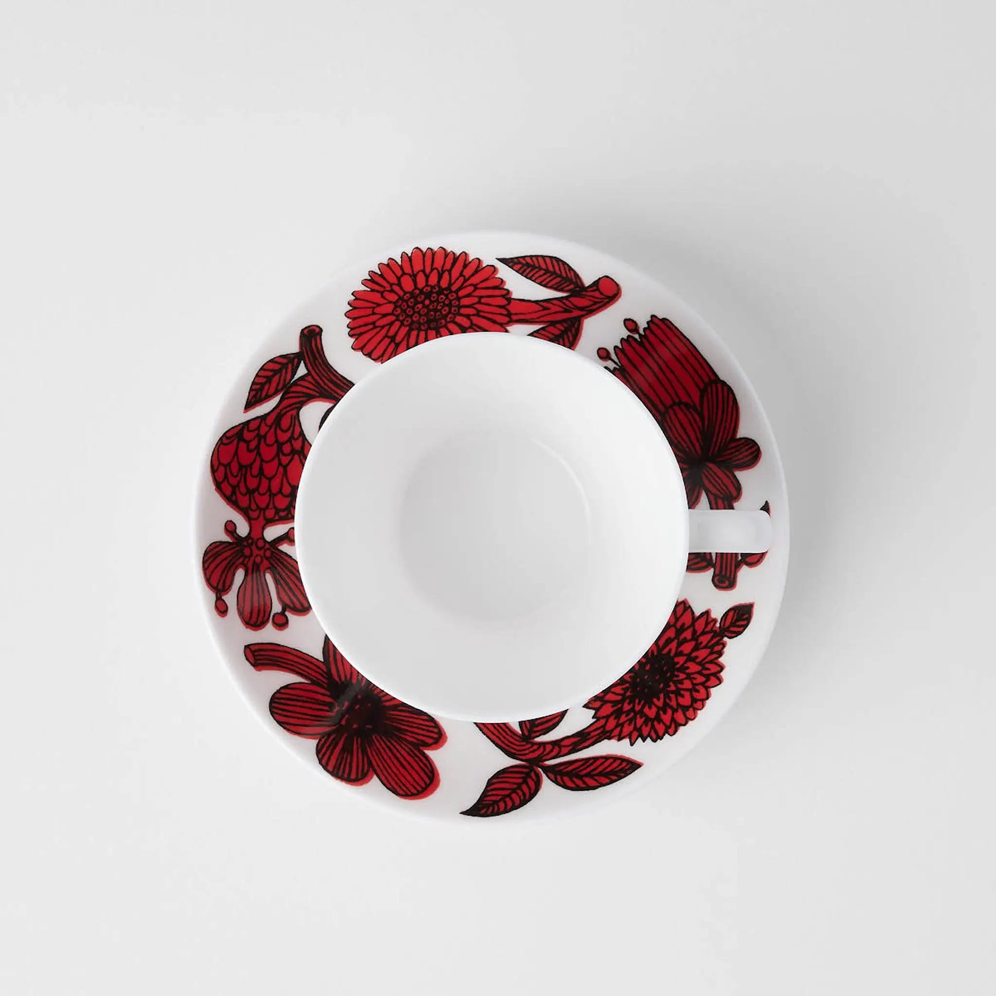 Gustafsberg Aster Rød kaffekopp med skål 15 cl