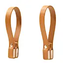 Magnetisk handdukshållare i läder 8x1 cm 2-pack ljusbrun